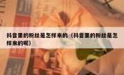 抖音里的粉丝是怎样来的（抖音里的粉丝是怎样来的呢）