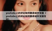 youtube上的评论如何翻译成中文版（youtube上的评论如何翻译成中文版文字）