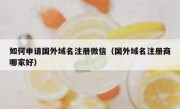 如何申请国外域名注册微信（国外域名注册商哪家好）