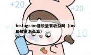 instagram播放量有收益吗（ins播放量怎么算）