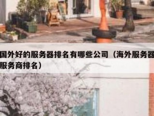 国外好的服务器排名有哪些公司（海外服务器服务商排名）