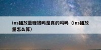 ins播放量赚钱吗是真的吗吗（ins播放量怎么算）