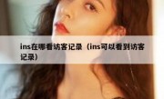 ins在哪看访客记录（ins可以看到访客记录）