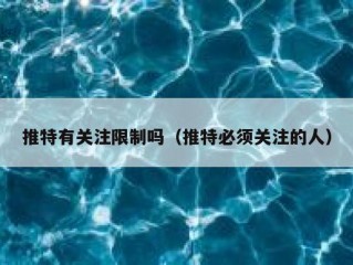 推特有关注限制吗（推特必须关注的人）