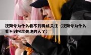 视频号为什么看不到粉丝关注（视频号为什么看不到粉丝关注的人了）