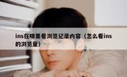 ins在哪里看浏览记录内容（怎么看ins的浏览量）