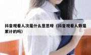 抖音观看人次是什么意思呀（抖音观看人数是累计的吗）