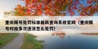 重庆限号处罚标准最新查询系统官网（重庆限号时段多次违法怎么处罚）