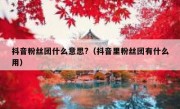 抖音粉丝团什么意思?（抖音里粉丝团有什么用）