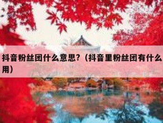 抖音粉丝团什么意思?（抖音里粉丝团有什么用）