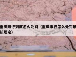 重庆限行到底怎么处罚（重庆限行怎么处罚最新规定）