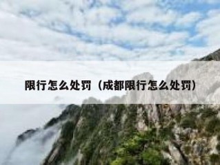 限行怎么处罚（成都限行怎么处罚）