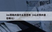 ins赞助内容什么意思呀（ins点赞内容在哪儿）
