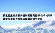 腾讯轻量应用服务器和云服务器哪个好（腾讯轻量应用服务器和云服务器哪个好点）