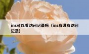 ins可以看访问记录吗（ins有没有访问记录）