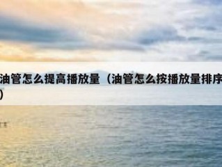 油管怎么提高播放量（油管怎么按播放量排序）