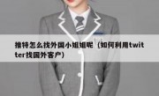 推特怎么找外国小姐姐呢（如何利用twitter找国外客户）