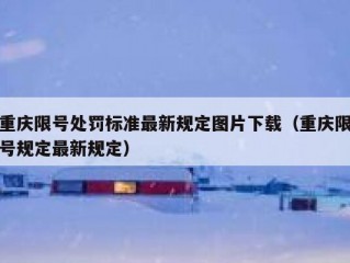 重庆限号处罚标准最新规定图片下载（重庆限号规定最新规定）