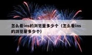 怎么看ins的浏览量多少个（怎么看ins的浏览量多少个）