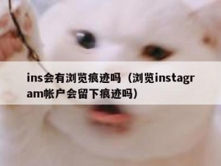 ins会有浏览痕迹吗（浏览instagram帐户会留下痕迹吗）