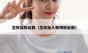 怎样加粉丝群（怎样加入微博粉丝群）