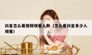 抖音怎么看视频观看人数（怎么看抖音多少人观看）