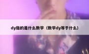 dy指的是什么数学（数学dy等于什么）