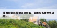 美国服务器提供商是什么（美国服务器龙头公司）