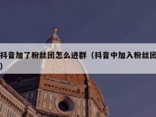 抖音加了粉丝团怎么进群（抖音中加入粉丝团）