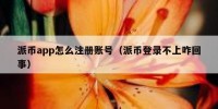 派币app怎么注册账号（派币登录不上咋回事）