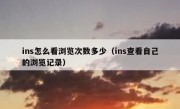 ins怎么看浏览次数多少（ins查看自己的浏览记录）