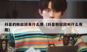 抖音的粉丝团有什么用（抖音粉丝团叫什么有趣）
