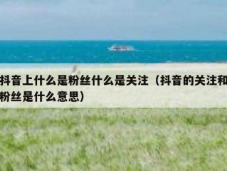 抖音上什么是粉丝什么是关注（抖音的关注和粉丝是什么意思）