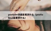 youtube到底能看到什么（youtube上能看到什么）