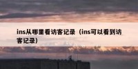 ins从哪里看访客记录（ins可以看到访客记录）