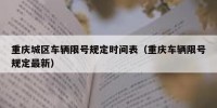 重庆城区车辆限号规定时间表（重庆车辆限号规定最新）