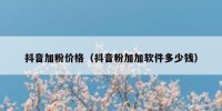 抖音加粉价格（抖音粉加加软件多少钱）