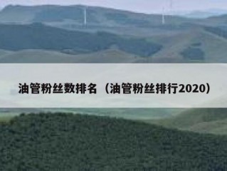 油管粉丝数排名（油管粉丝排行2020）