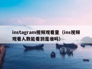 instagram视频观看量（ins视频观看人数能看到是谁吗）