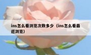 ins怎么看浏览次数多少（ins怎么看最近浏览）