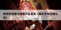 派币的注册流程是什么意思（派币怎样注册认证）