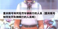 重庆限号如何处罚车辆限行的人员（重庆限号如何处罚车辆限行的人员呢）
