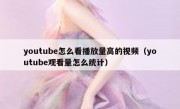 youtube怎么看播放量高的视频（youtube观看量怎么统计）