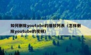 如何删除youtube的播放列表（怎样删除youtube的视频）