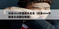 抖音nice外国老头出处（抖音nice外国老头动图在哪里）