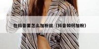 在抖音里怎么加粉丝（抖音如何加粉）