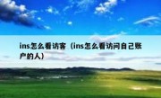 ins怎么看访客（ins怎么看访问自己账户的人）