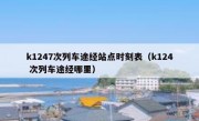 k1247次列车途经站点时刻表（k124 次列车途经哪里）
