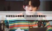 抖音粉丝从哪里看（抖音如何查看粉丝）