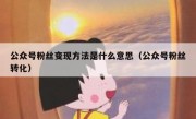 公众号粉丝变现方法是什么意思（公众号粉丝转化）